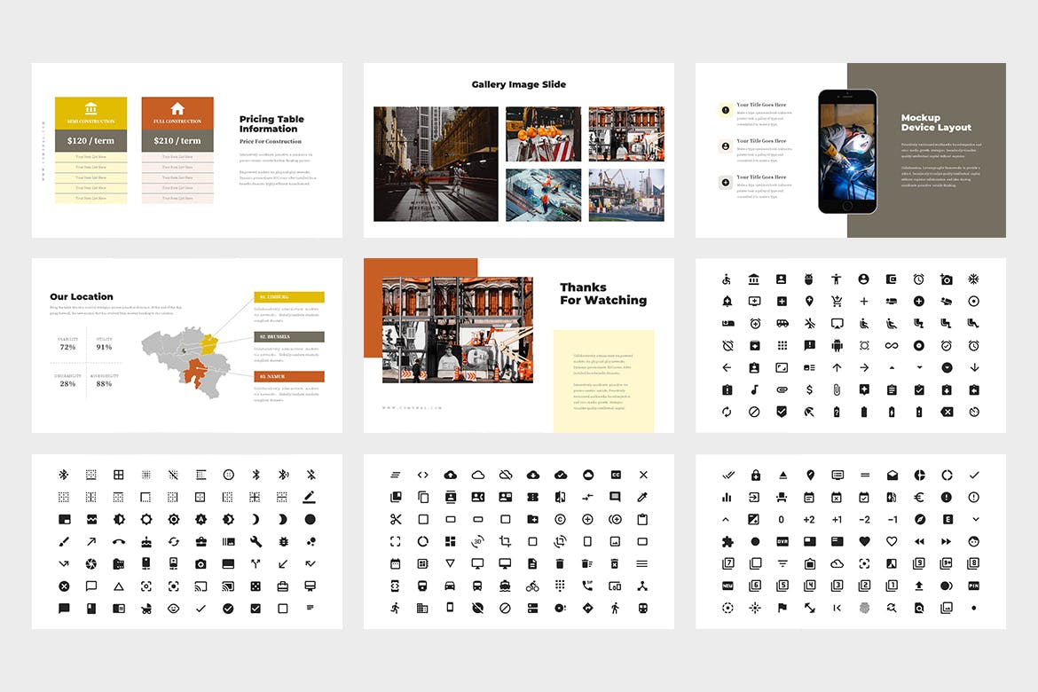 建筑与工程企业介绍/项目策划素材库精选PPT模板 Comunal : Construction & Engineering Powerpoint插图(12)