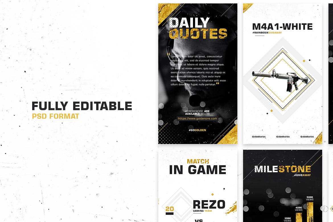 电子竞技宣传推广社交媒体设计模板素材库精选 E – Sports Social Media Template插图(1)