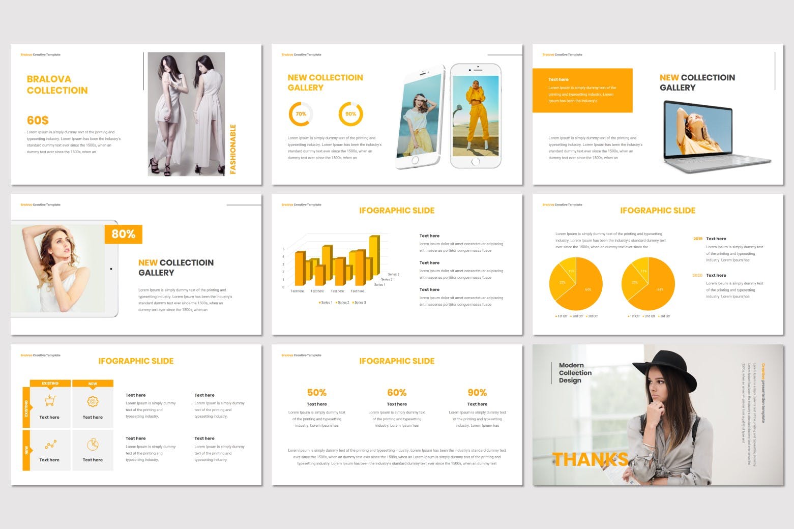 专业设计师定制设计简约风素材库精选PPT模板 Bralova – Powerpoint Template插图(4)