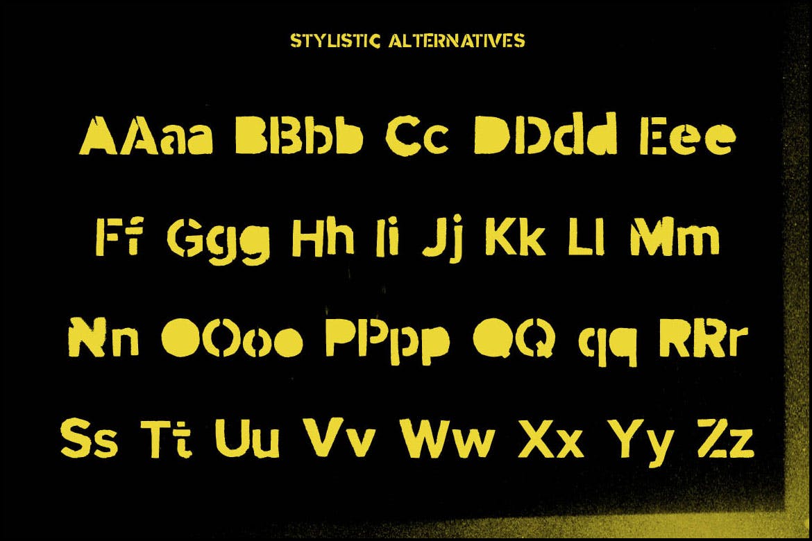 军事工业风格无衬线英文字体 Stencil font Mind the Gap插图(9)