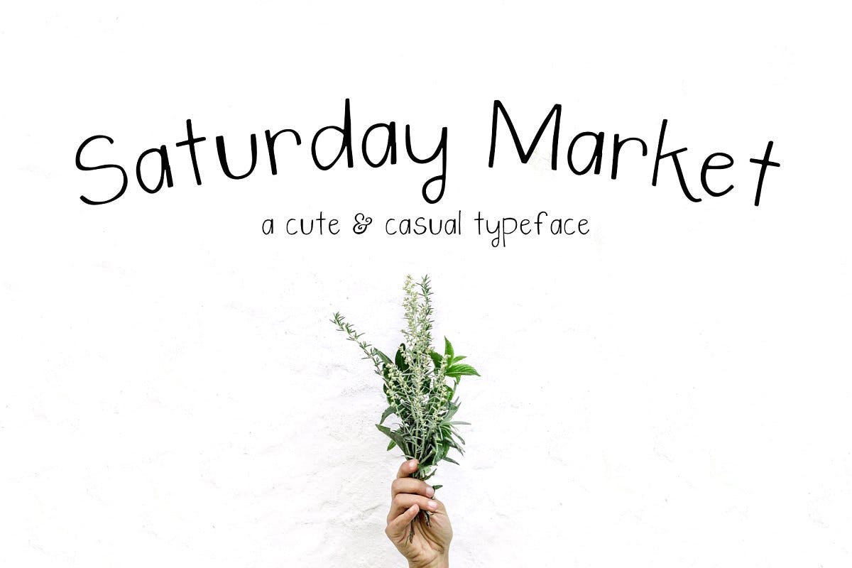 创意设计正楷书法英文无衬线字体 Saturday Market Font插图