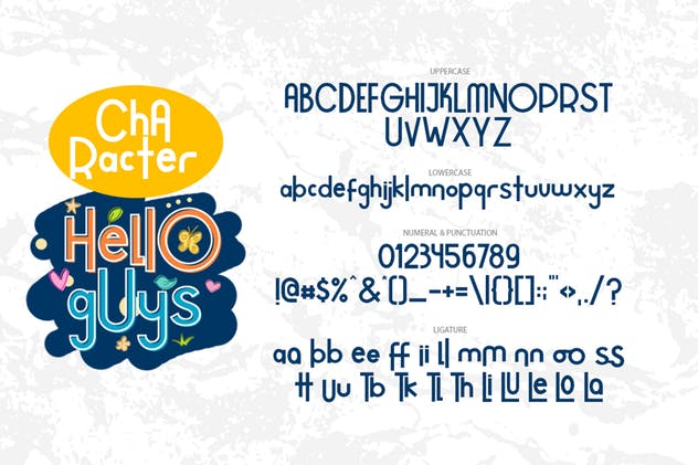 可爱俏皮风格分层无衬线英文字体 Hello Guys插图(3)